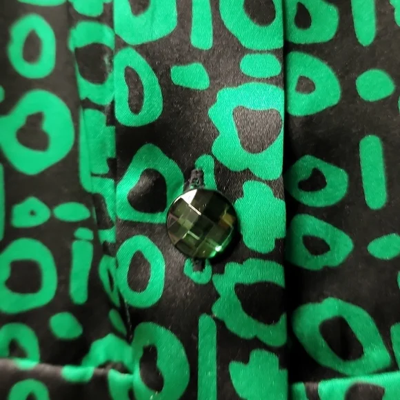 Victor Alfaro Emerald green 100% silk top size 10 wizard of oz - Picture 4 of 11